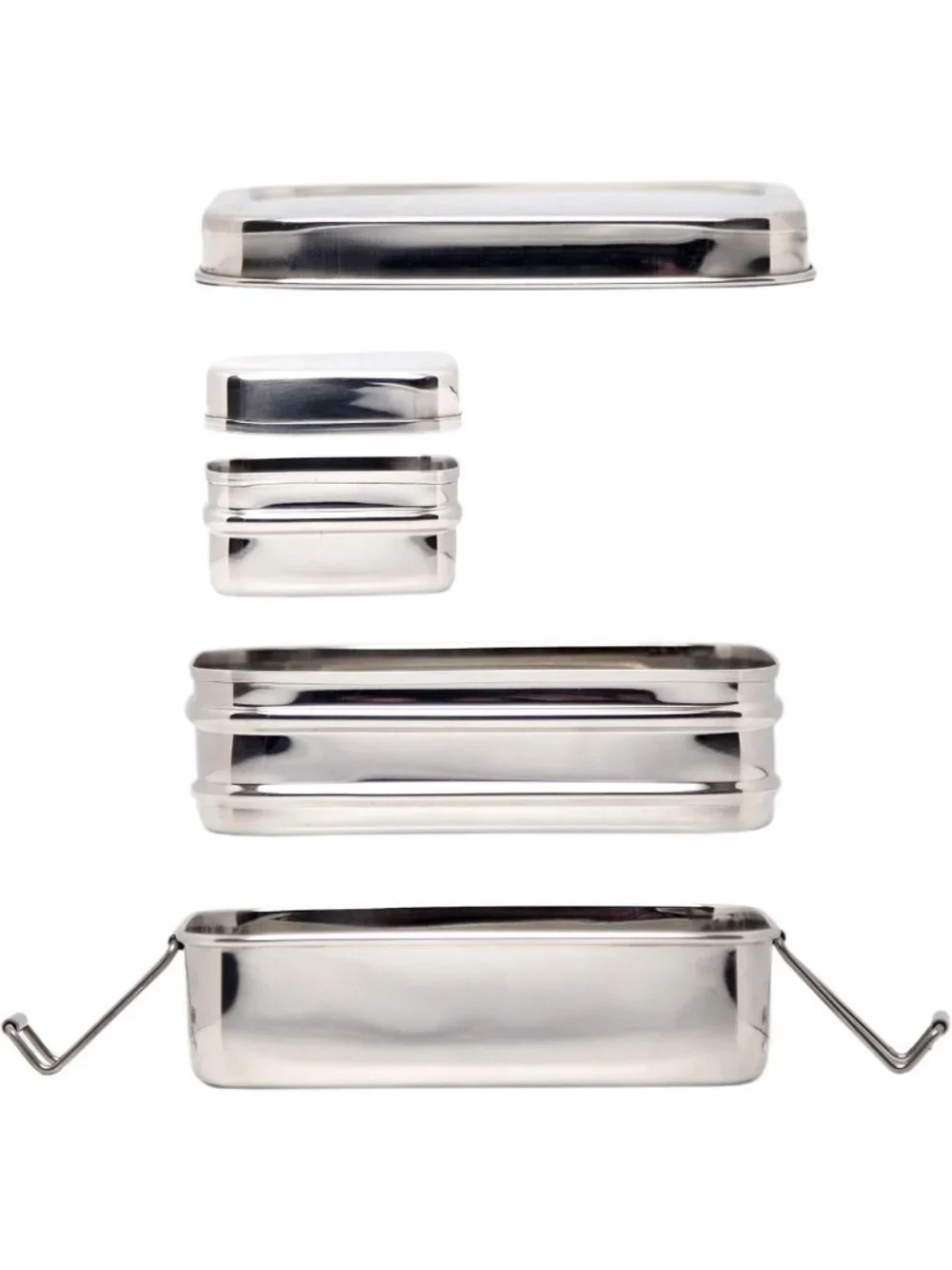 Three-in-One Stainless Steel Bento Box - 31 oz, Eco-Friendly, Nesting Design